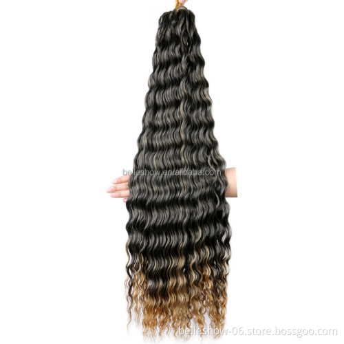Hot sell Hair 32Inch 100G  synthetic deep wave twist hair extension wavy braiding hair